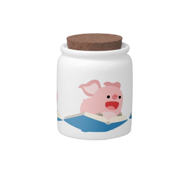 The Flying Book and Cartoon Pig Candy Jar (Front)