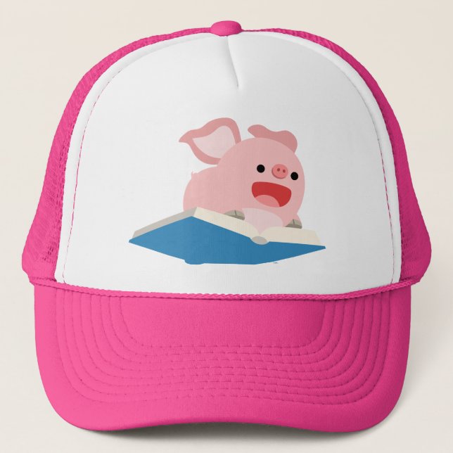The Flying Book and Cartoon Pig Hat (Front)