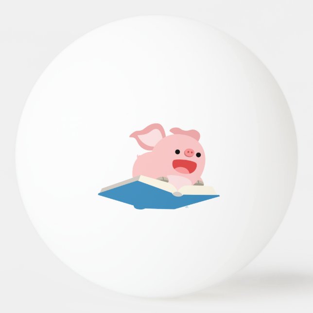 The Flying Book and Cartoon Pig Ping Pong Ball (Front)