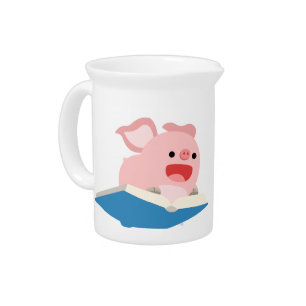 The Flying Book and Cartoon Pig Pitcher