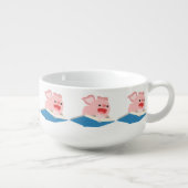The Flying Book and Cartoon Pig Soup Mug (Left)