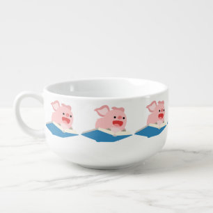 The Flying Book and Cartoon Pig Soup Mug