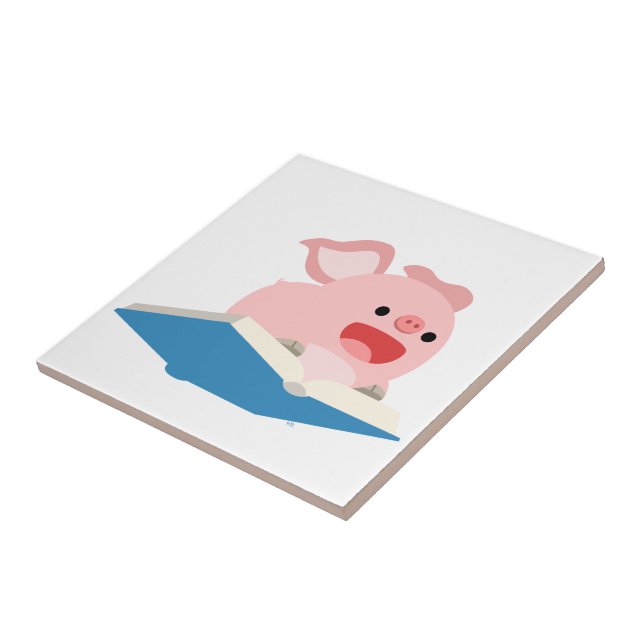 The Flying Book and Cartoon Pig Tile (Side)