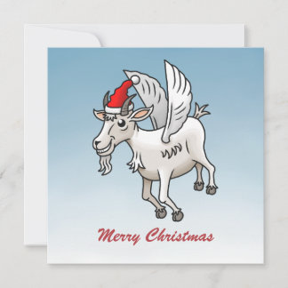 The Flying Christmas Goat Holiday Card