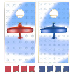 The Flying Cornholes Snowy Edition Cornhole Set