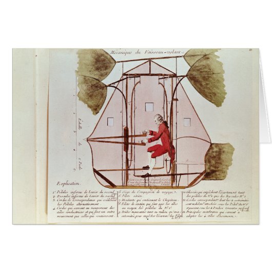 The Flying Machine of Jean Pierre Blanchard Cards (Front Horizontal)