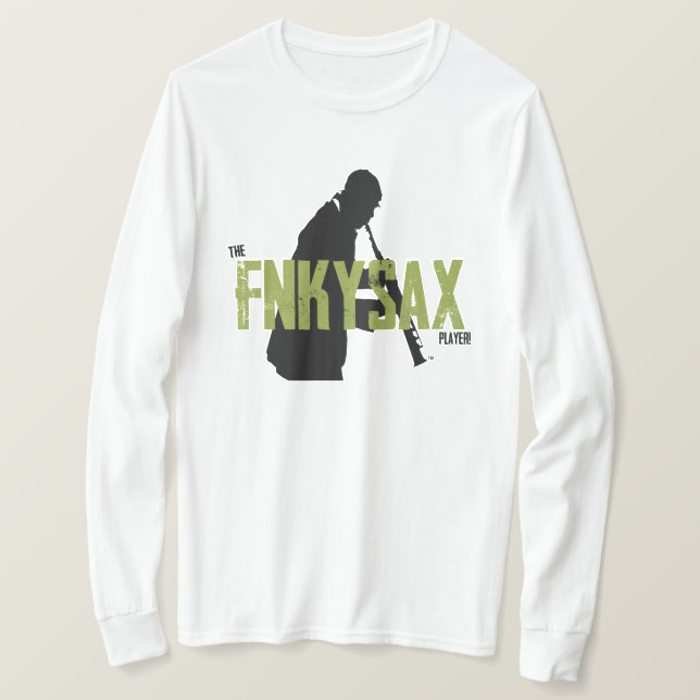 The FnkySax Player Long Sleeve T-Shirt (Design Front)
