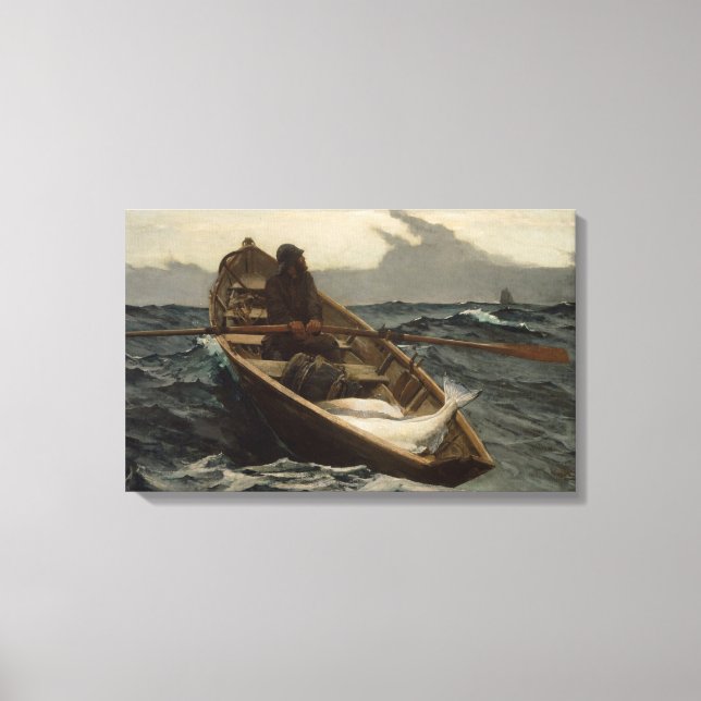 The Fog Warning (by Winslow Homer) Canvas Print (Front)