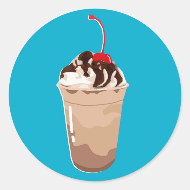 THE FOOD - FRAPPE/COFFEE CLASSIC ROUND STICKER (Front)