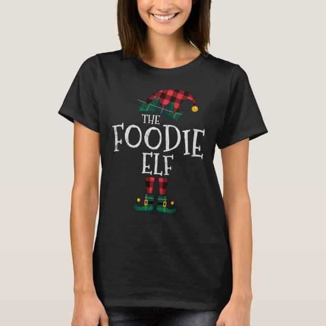 The Foodie Elf Matching Family Group  Funny Christ T-Shirt (Front)
