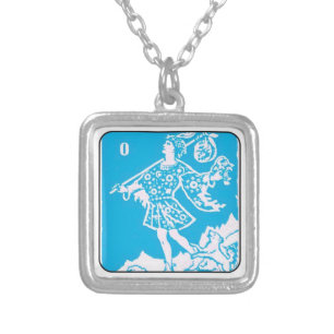 The Fool - 1960s Vending Machine Tarot Silver Plated Necklace