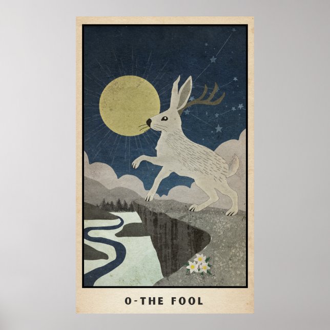 The Fool Major Arcana Poster with the Jackalope  (Front)