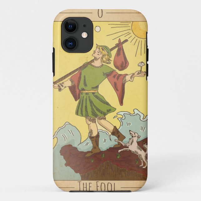  The Fool major arcana tarot card dog distressed  Case-Mate iPhone Case (Back)