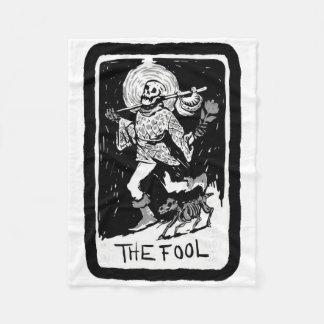 The Fool Skeleton Tarot Card Fleece Blanket