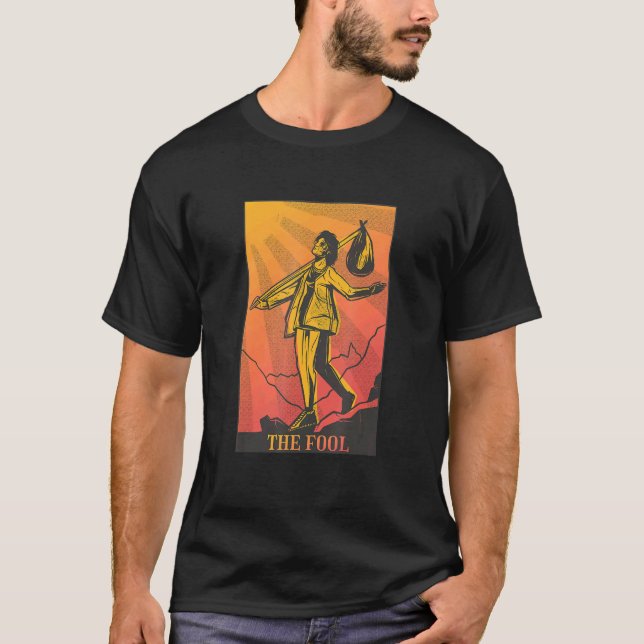 The Fool Tarot Card Astrology Occult Hobo With Bin T-Shirt (Front)