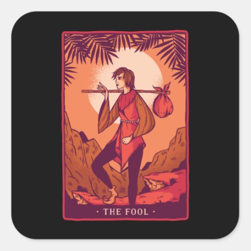 The fool _ Tarot Card Gift Square Sticker