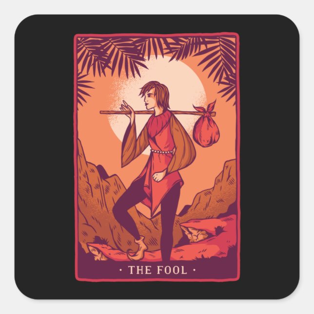 The fool - Tarot Card Gift Square Sticker (Front)