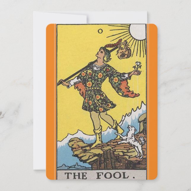 The Fool Tarot Card Invitation (Front)