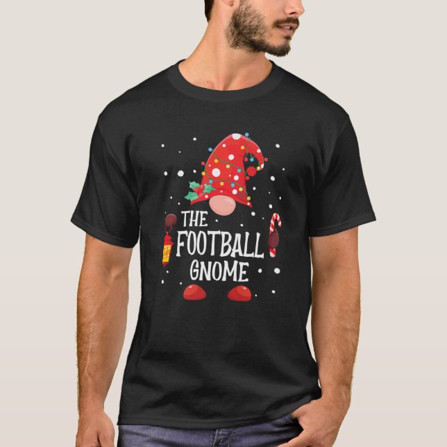 The Football Gnome Matching Family Christmas Gnome T-Shirt (Front)