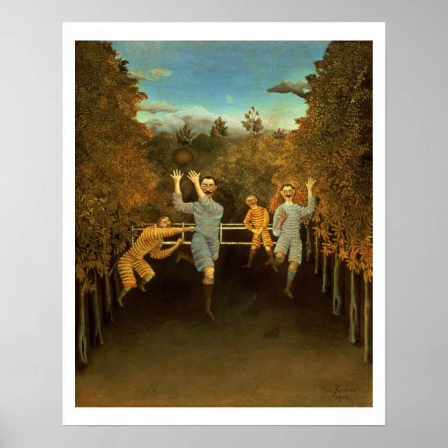 The Football players,1908 (oil on canvas) Poster (Front)
