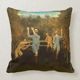 The Football players,1908 (oil on canvas) Throw Pillow
