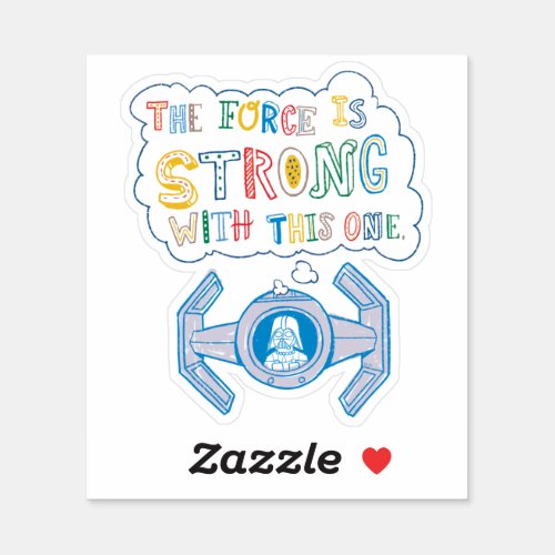 The Force is Strong  Colorful Doodle Sticker