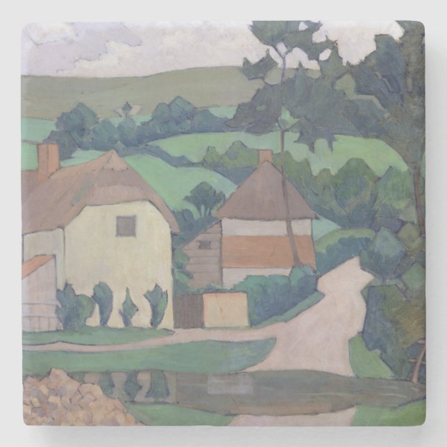 The Ford (oil on canvas) Stone Coaster (Front)