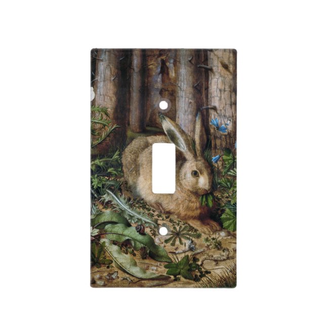 The Forest Hare,Antique Wildlife Paintings Light Switch Cover (Front)