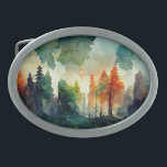 The Forest (nature) Belt Buckle<br><div class="desc">A beautiful watercolor painting. The colors are vibrant and clear. It's a perfect painting to have on your wall.</div>