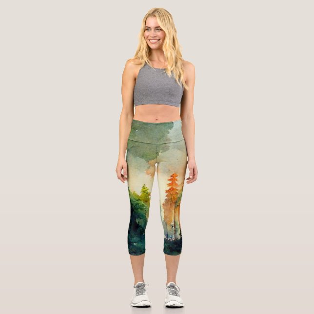 The Forest (nature) Capri Leggings (Front)