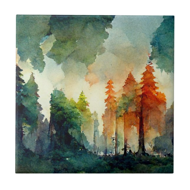 The Forest (nature) Ceramic Tile (Front)