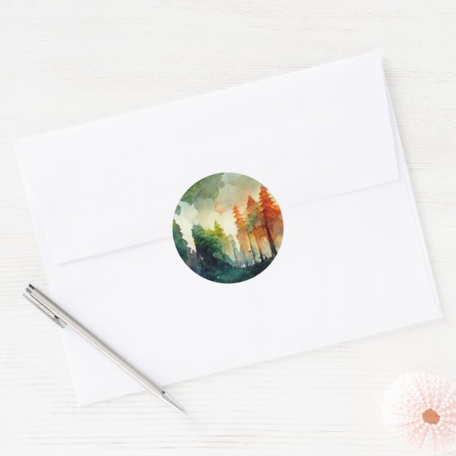 The Forest (nature) Classic Round Sticker (Envelope)