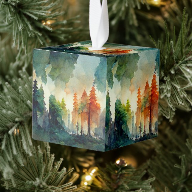 The Forest (nature) Cube Ornament (Tree)