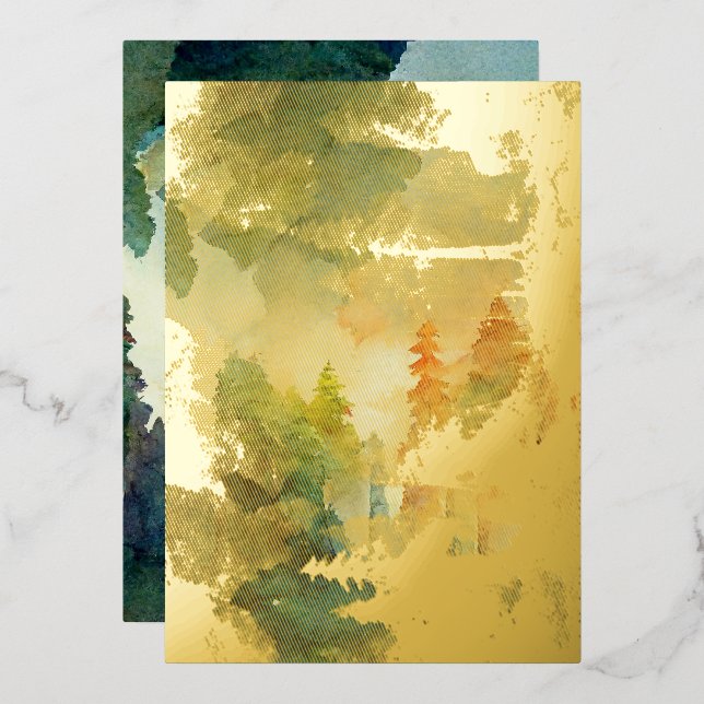 The Forest (nature) Foil Invitation (Front/Back)