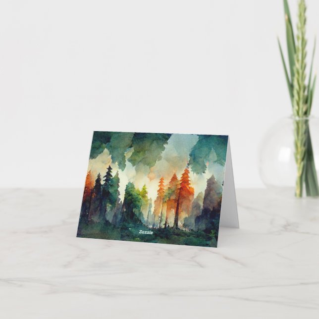 The Forest (nature) Note Card (Back)