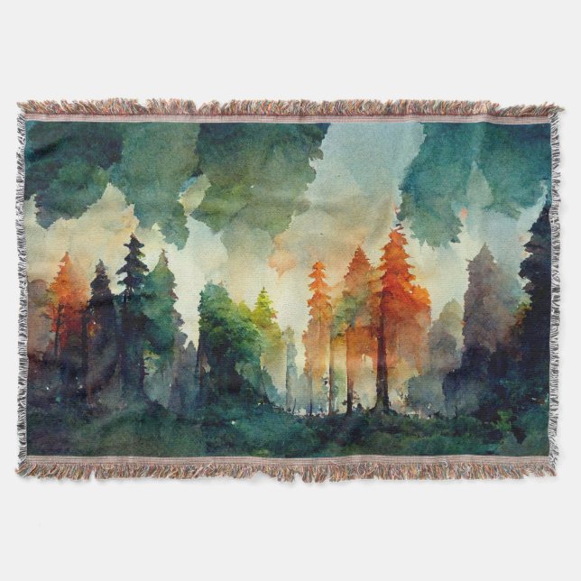 The Forest (nature) Throw Blanket (Front)