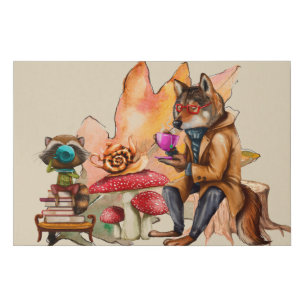 The Forest Tea Party Faux Canvas Print