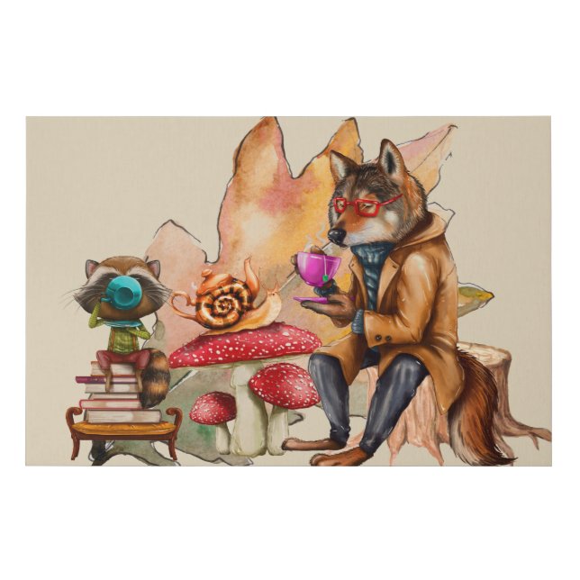 The Forest Tea Party Faux Canvas Print (Front)