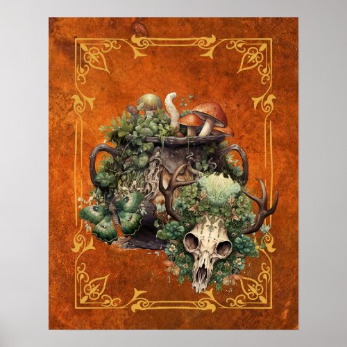 The Forest Witchs Cauldron  Digital Art Poster