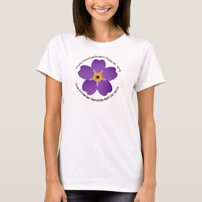 The forget me not flower Հայոց ցեղասպանություն T-Shirt (Front)