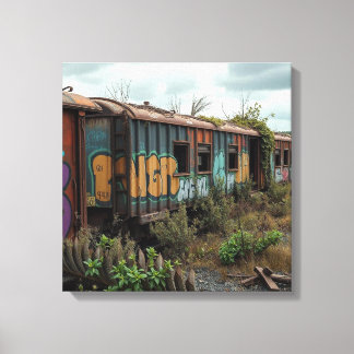 The Forgotten Railway – Abandoned Graffiti Train Canvas Print