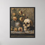 The Forgotten Skull – Vintage Gothic Oil Painting  Canvas Print