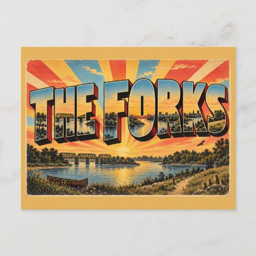 The Forks MB River Confluence Park Art Postcard