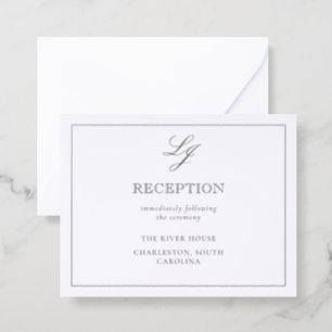 The Formal Edit Monogram Wedding Reception Letterpress Enclosure Card