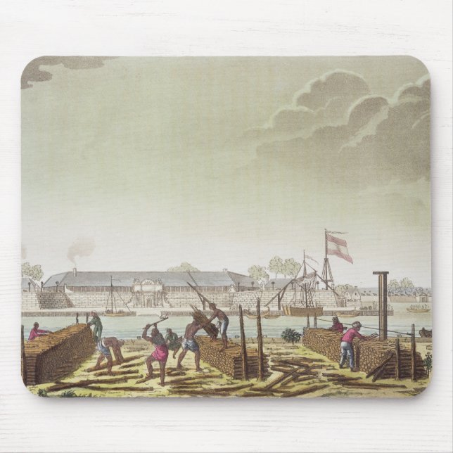 The Fort at Batavia with Native Loggers, plate 50 Mouse Pad (Front)