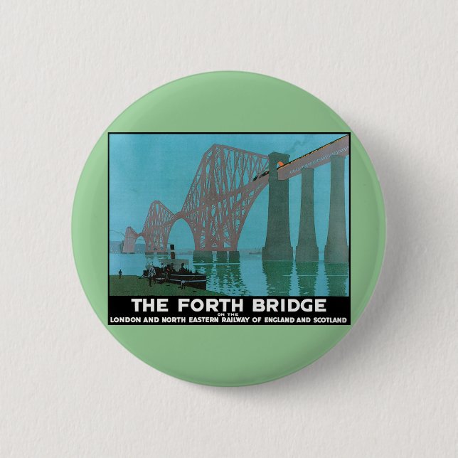 The Forth Bridge - North Eastern Railway Button (Front)