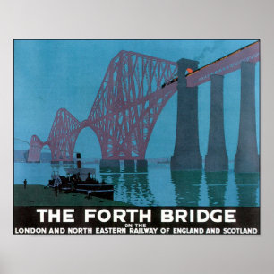 The Forth Bridge Vintage Travel Poster