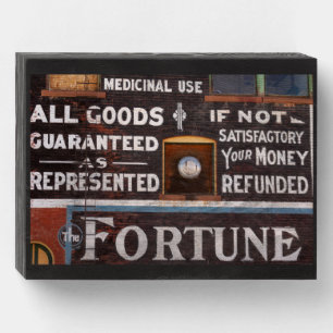 The Fortune: All Goods Guaranteed As Represented Wooden Box Sign