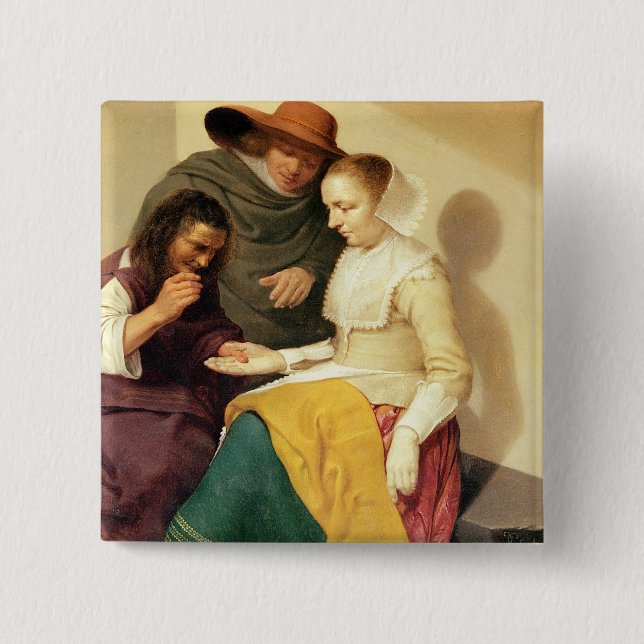The Fortune Teller, 1631 Pinback Button (Front)