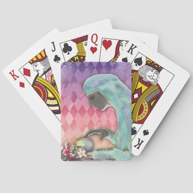 The Fortune Teller, altered art gypsy Poker Cards (Back)